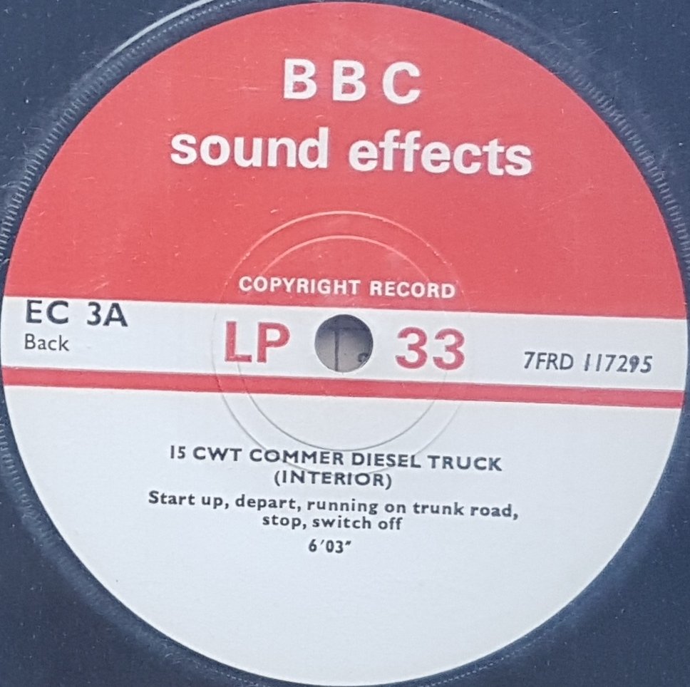 EC 3A 15 CWT Commer Diesel Truck (Interior) Not registered from the BBC records and Tapes library Label